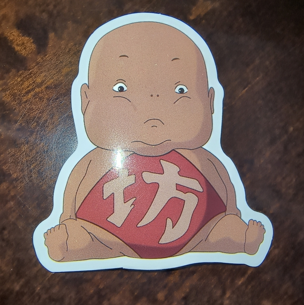 Chubby Baby Character Sticker with Red Bib
